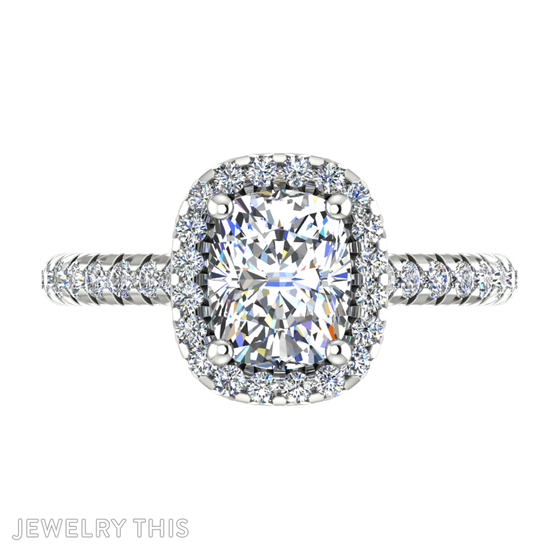 Contemporary Cushion Cut Engagement Ring » Custom Jewelry by Jewelrythis