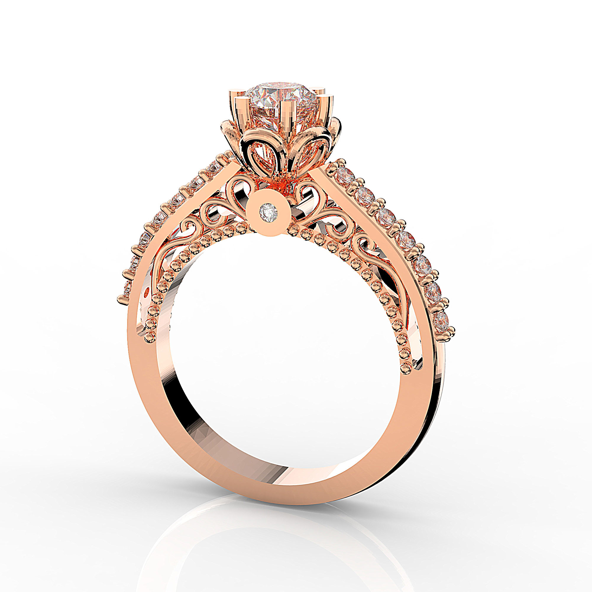 Flower Style Engagement Ring » Custom Jewelry by Jewelrythis