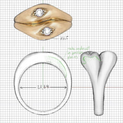 Final design sketch by JewelryThis