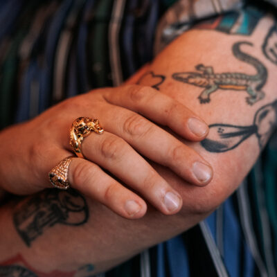 Luke Wearing his New Custom Gator Ring