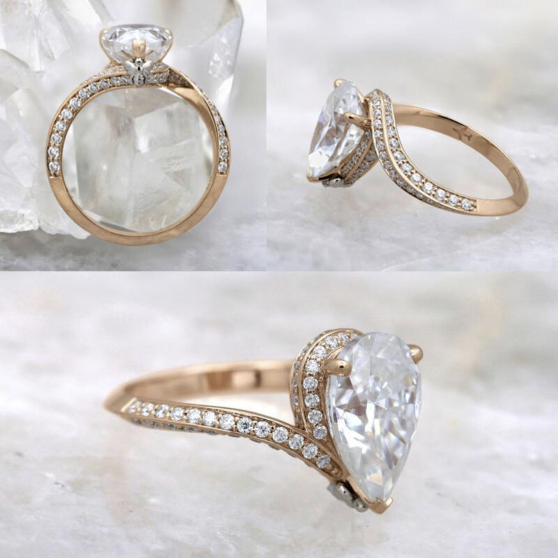 Finished Custom Engagement Bee Detail Ring 