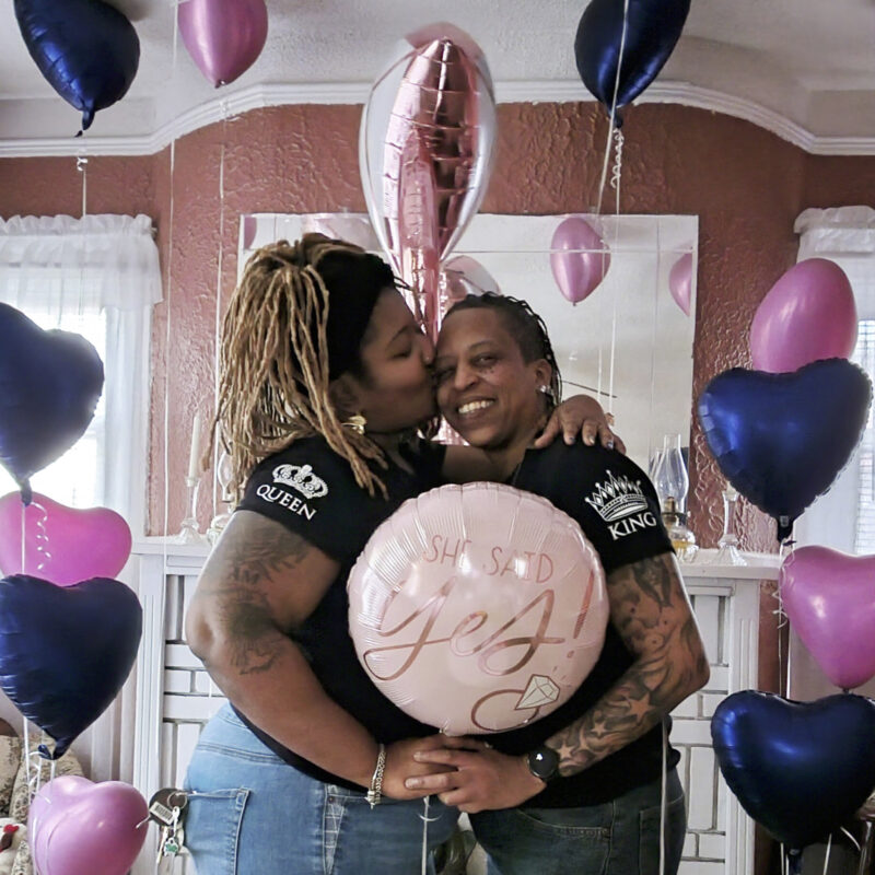 The beautiful couple celebrating thier engagement 