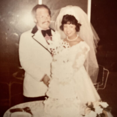 Leia's parents on their wedding day