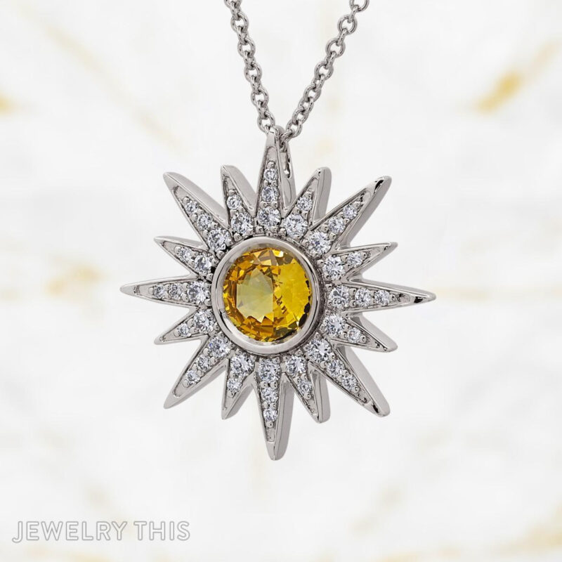 custom yellow sapphire pendant