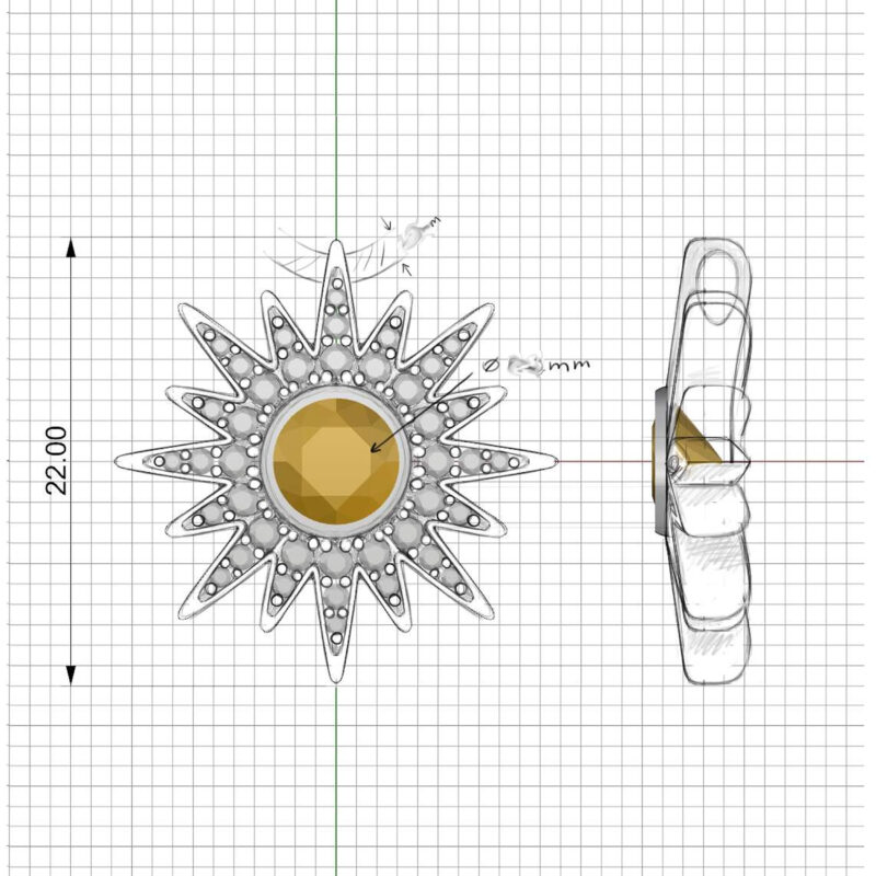 custom yellow sapphire pendant