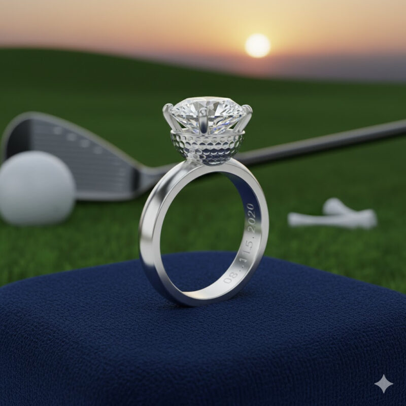 Golf Inspired Engagement Ring