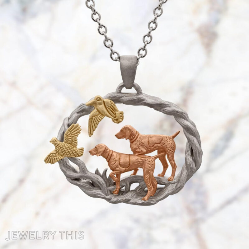 German Shorthaired Pointers, Woodcock and Bobwhite Quail pendant