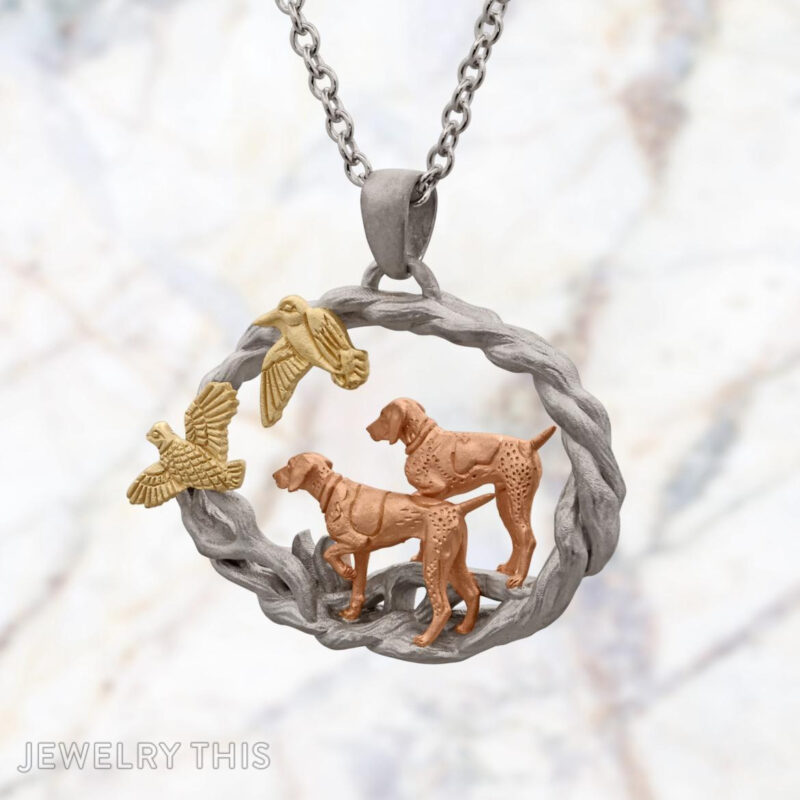 German Shorthaired Pointers, Woodcock and Bobwhite Quail pendant