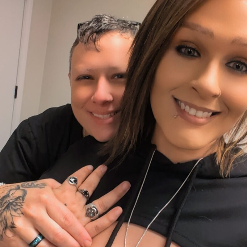 Amber with Analisha wearing her new wedding ring