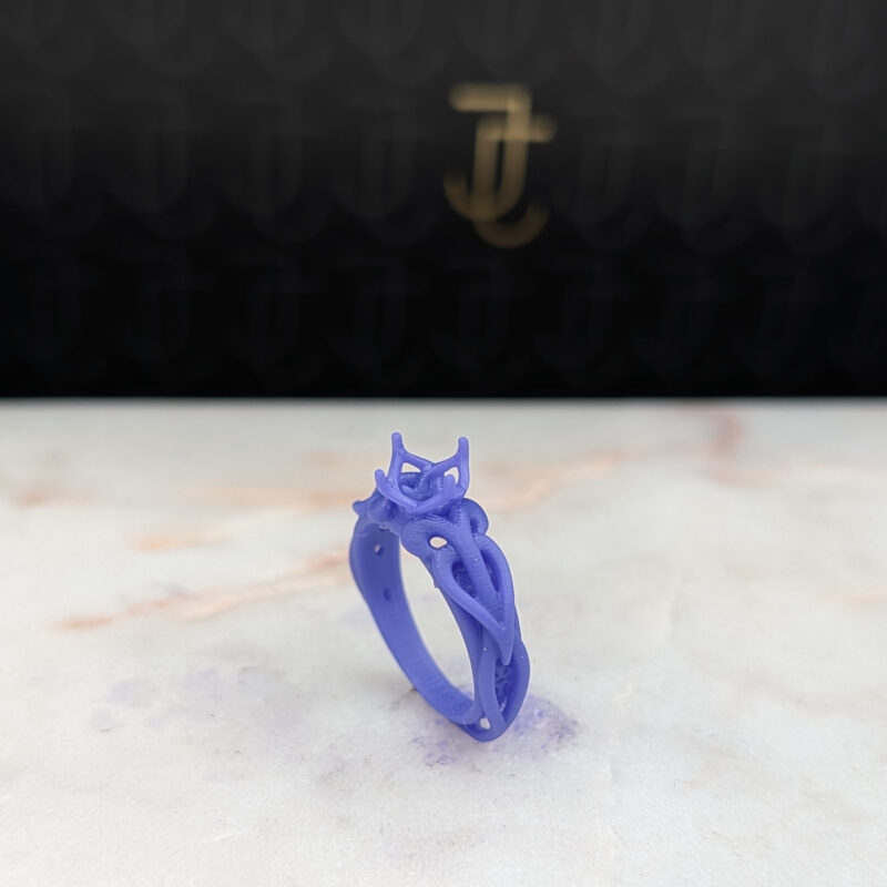 Wax model of an engagement ring