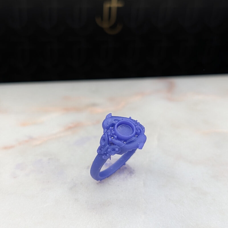 Wax model of an engagement ring