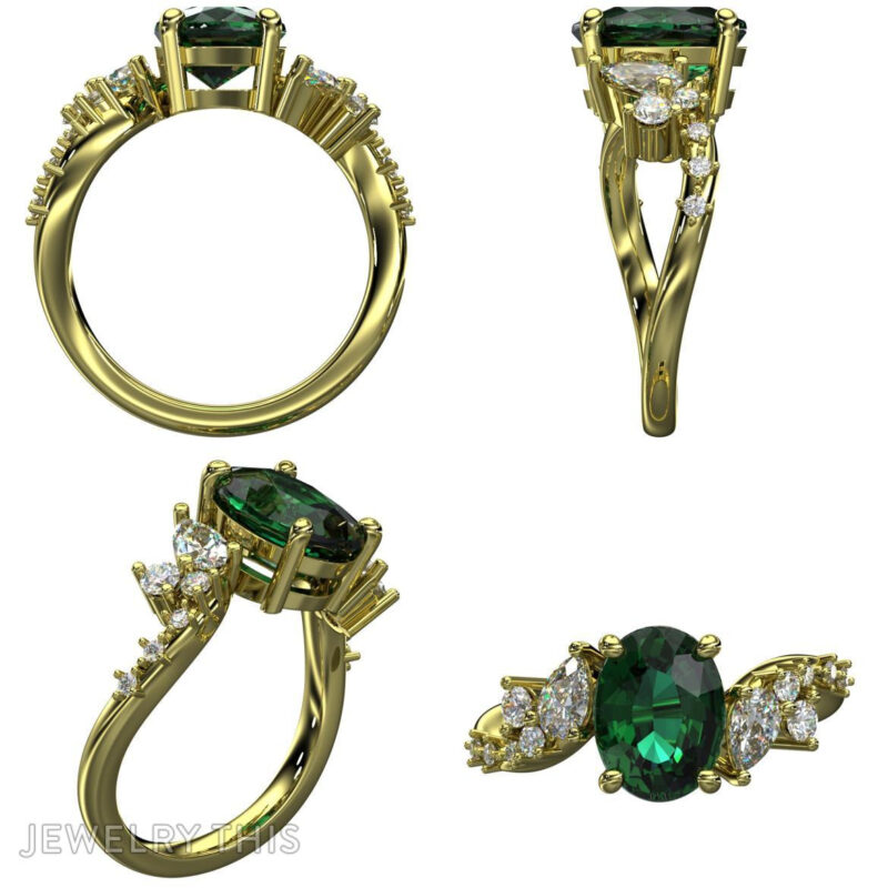 Photo - realistic image of the engagement ring