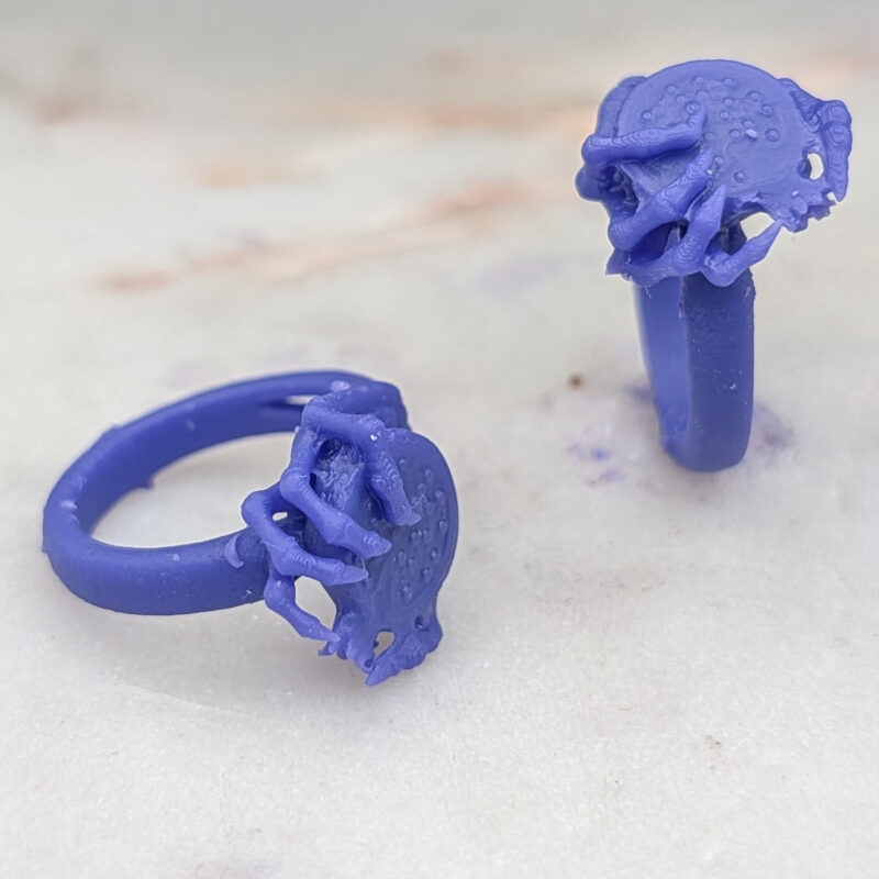 Wearable resin prototype of custom wedding rings