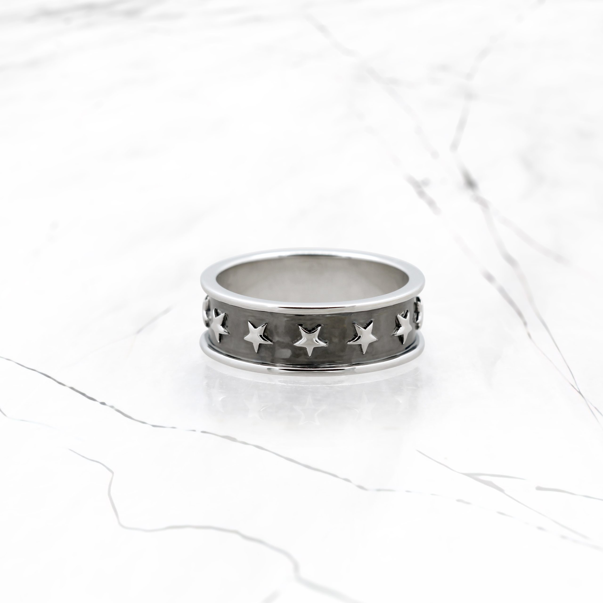 Stars Silver Sterling Silver Star Wedding Band » JewelryThis - Custom Jewelry