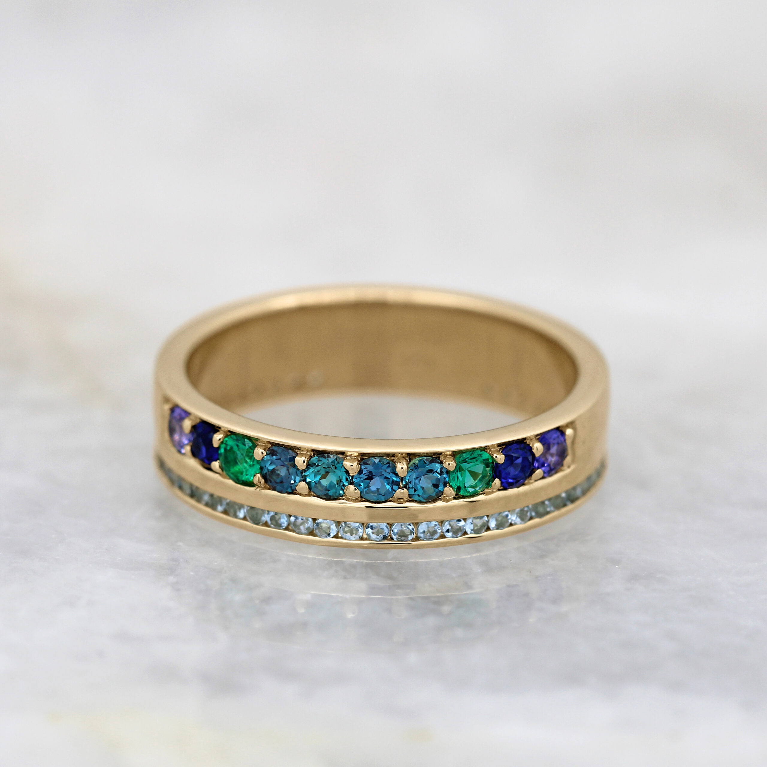 Colorful Gemstone Wedding Ring » JewelryThis - Custom Jewelry