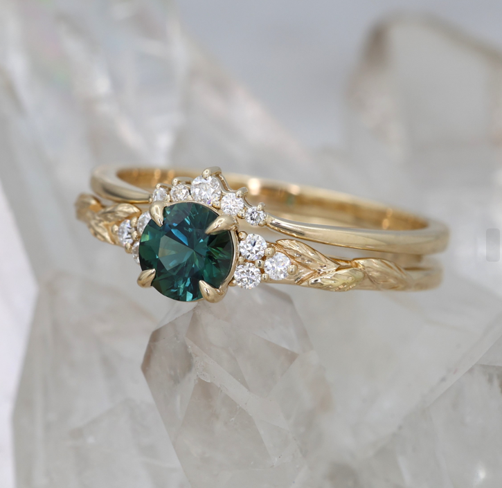 Green Sapphire Engagement Ring