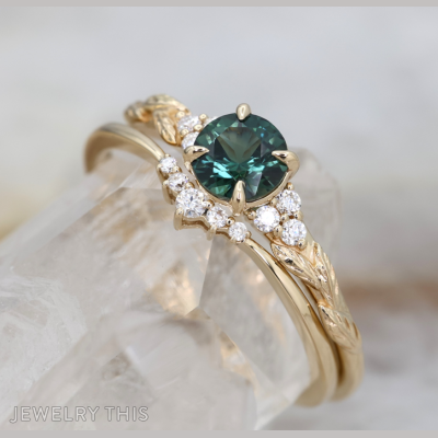 Green Sapphire Engagement Ring