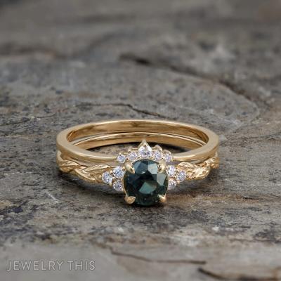 Green Sapphire Engagement Ring