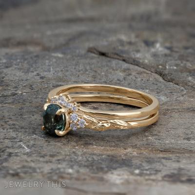Green Sapphire Engagement Ring