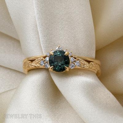 Green Sapphire Engagement Ring