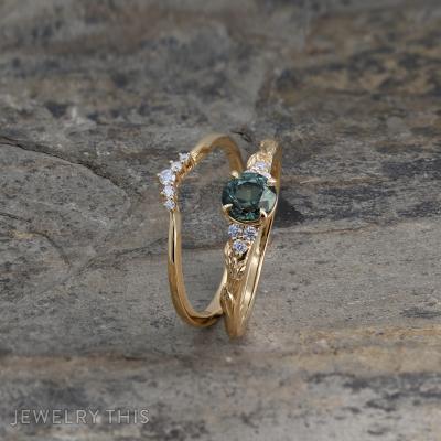 Green Sapphire Engagement Ring
