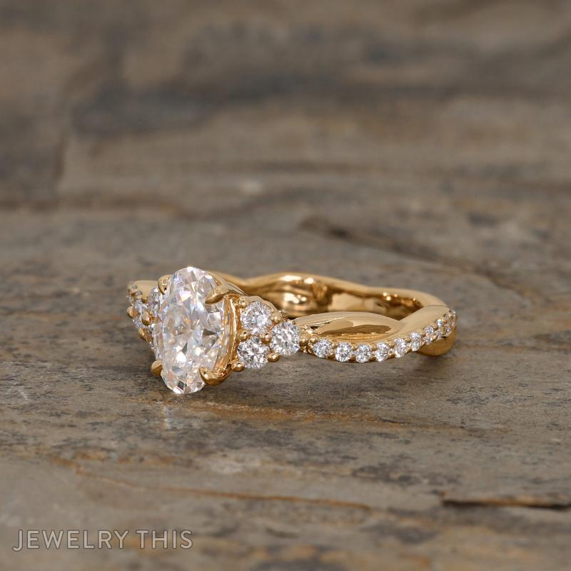 moissanite engagement ring accent stones in band
