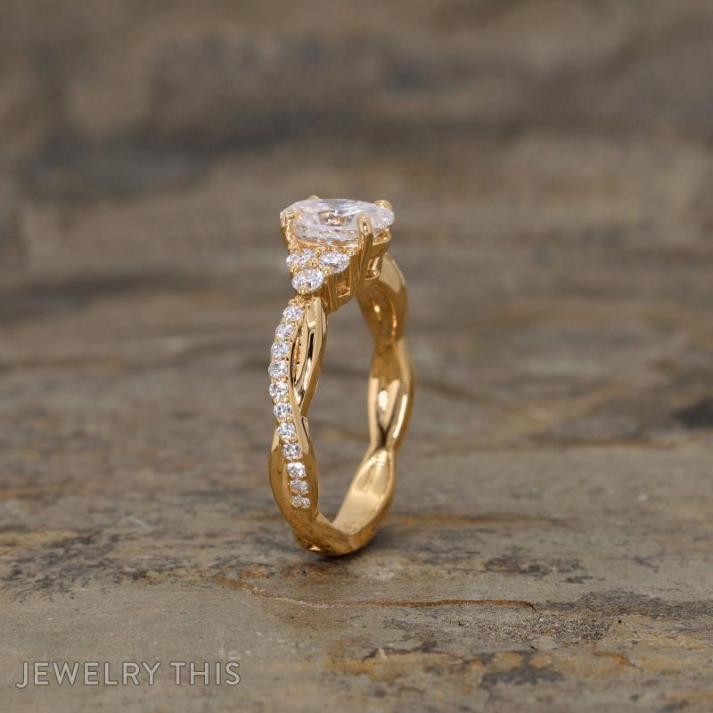moissanite engagement ring accent stones in band