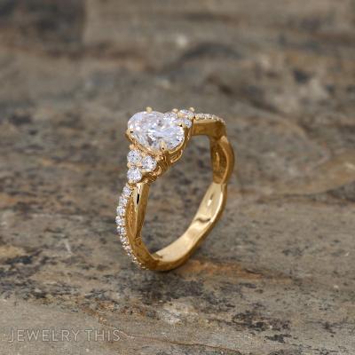 moissanite engagement ring accent stones in band