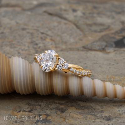 moissanite engagement ring accent stones in band