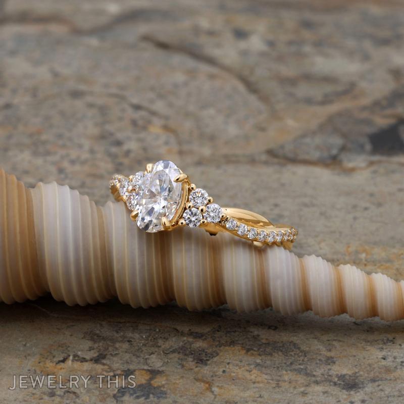 moissanite engagement ring accent stones in band