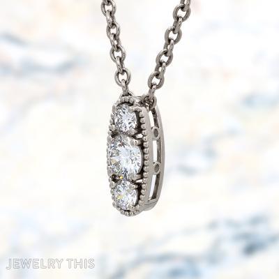 vintage three diamond pendant