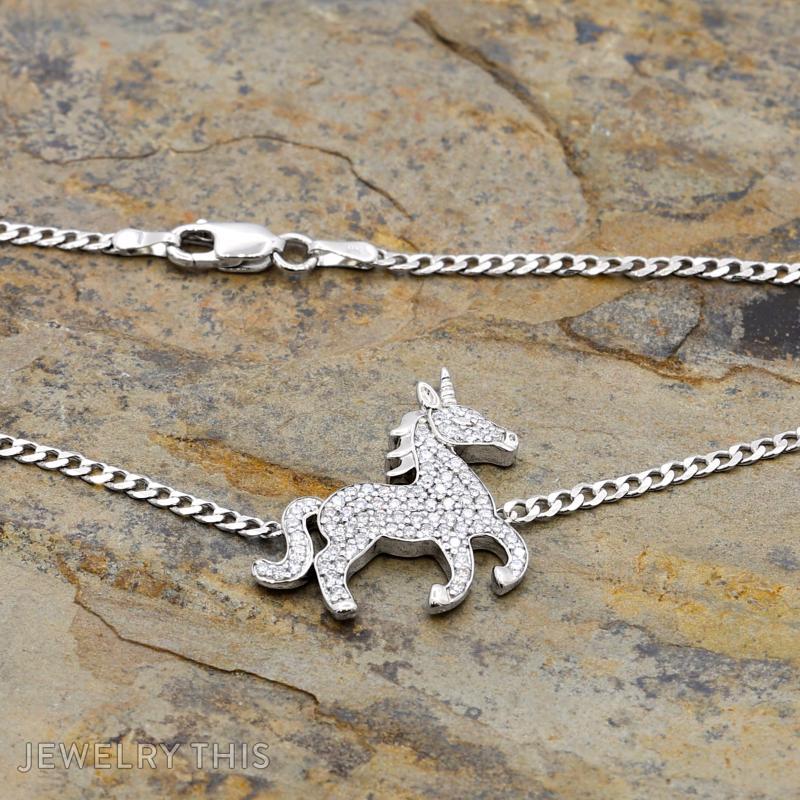 1ct diamond Unicorn anklet