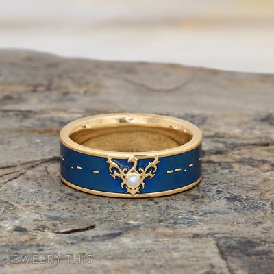 Gemstone Enamel Band