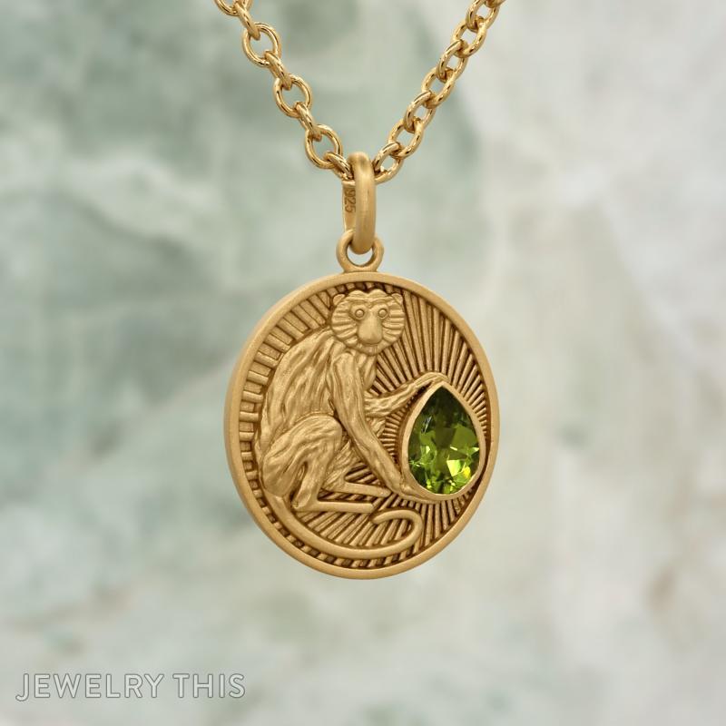 Monkey and Pear Pendant