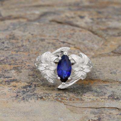 vine lilly flower ring