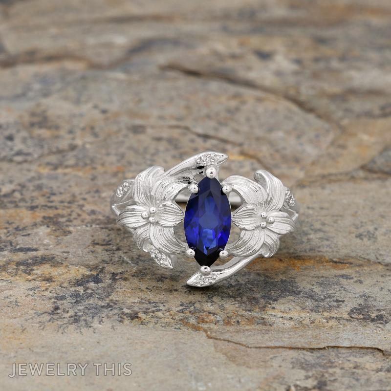 vine lilly flower ring