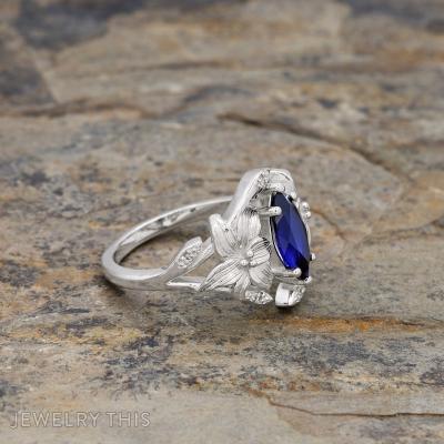 vine lilly flower ring