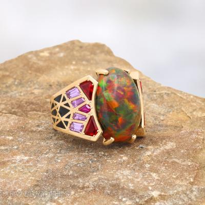 opal artdeco geometric mens