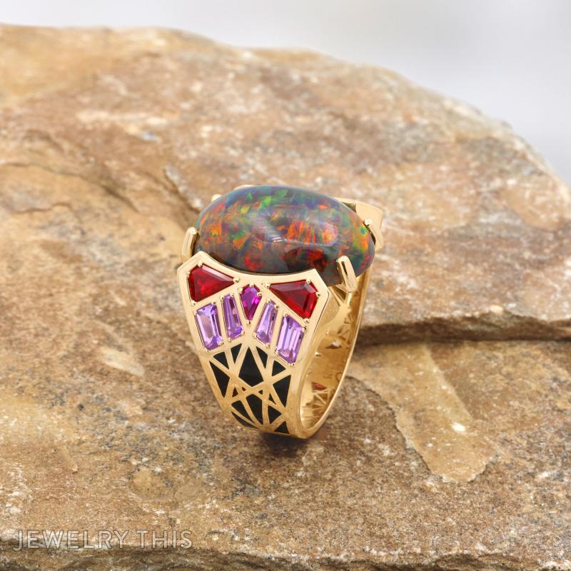 opal artdeco geometric mens