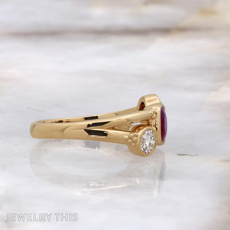 ruby garnet bezel birthstone