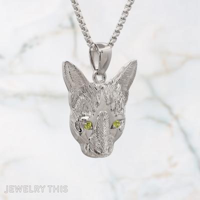green eyed cat remembrance pet loss pendant.