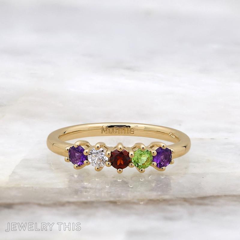 5 stone birth stone ring