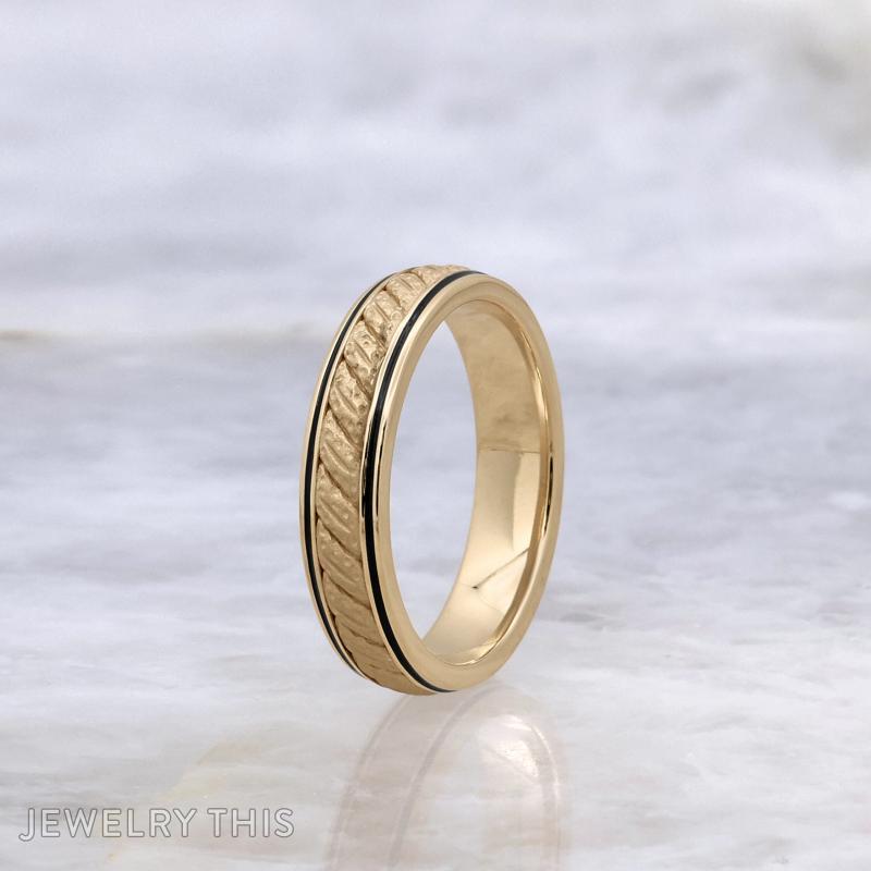 uni enamel sushi ring gold