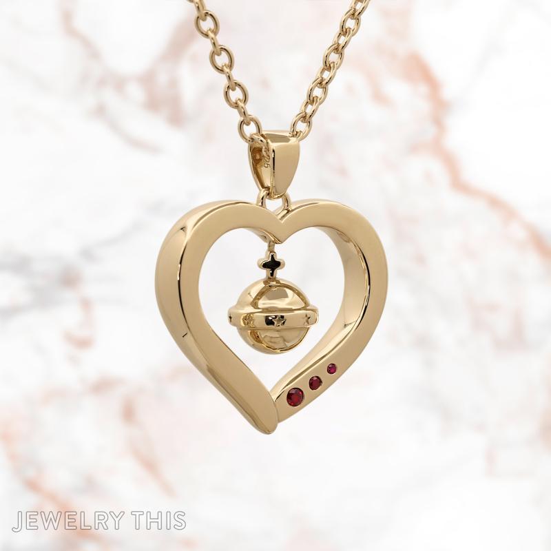 Heart bell ruby necklace