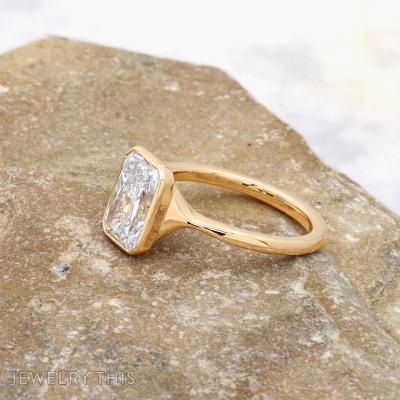 radiant yellow gold solitaire