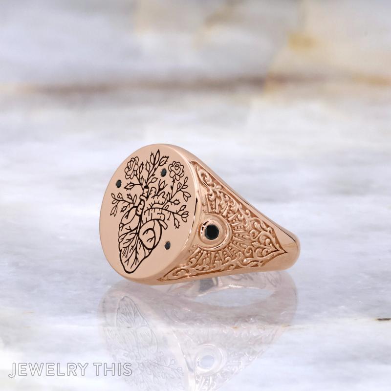 rose gold heart symbol