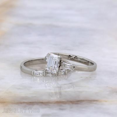 Emerald cut ring