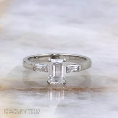 Emerald cut ring