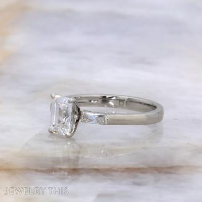 Emerald cut ring