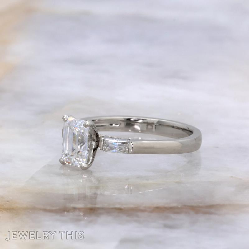 Emerald cut ring